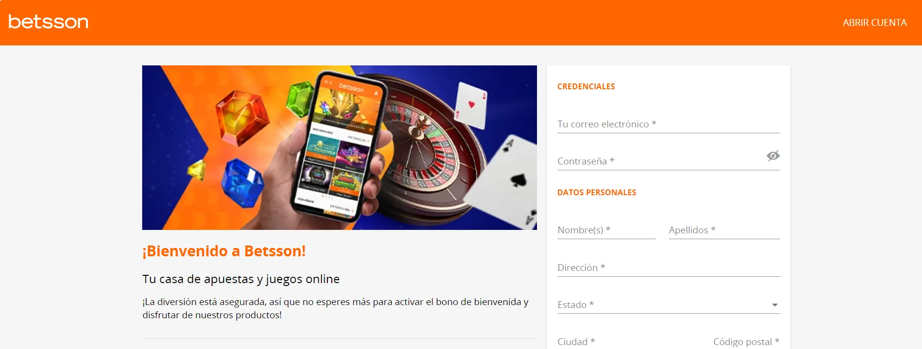 registro Betsson